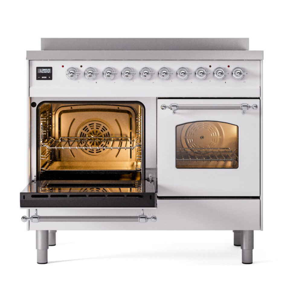 ILVE UPDI406NMPWHC Nostalgie II 40" Induction Range, main oven door opened