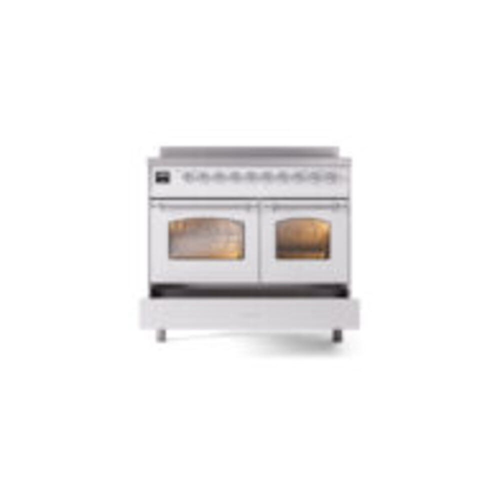 ILVE UPDI406NMPWHC Nostalgie II 40" Induction Range, drawer opened