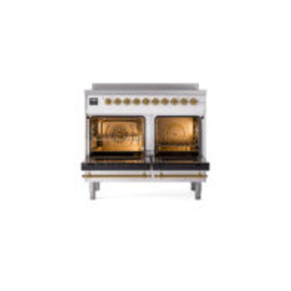 ILVE UPDI406NMPWHG Nostalgie II 40" Induction Range, oven doors opened