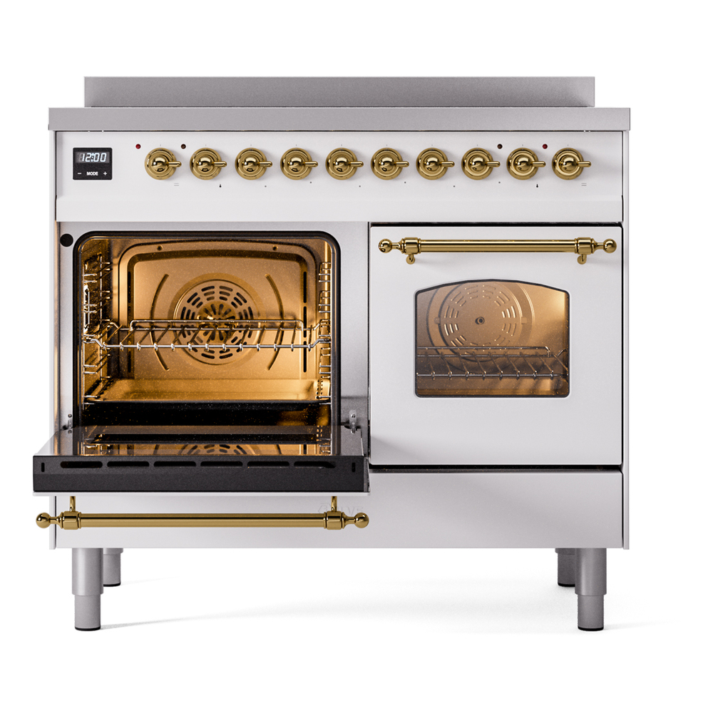 ILVE UPDI406NMPWHG Nostalgie II 40" Induction Range, main oven door opened
