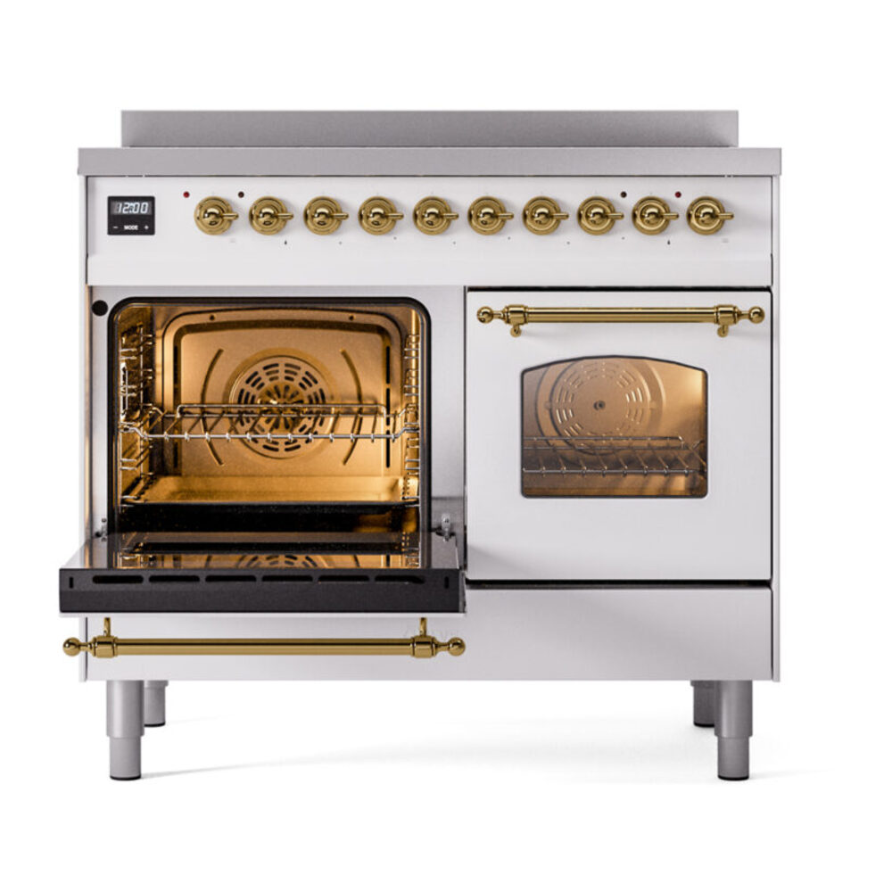 ILVE UPDI406NMPWHG Nostalgie II 40" Induction Range, main oven door opened
