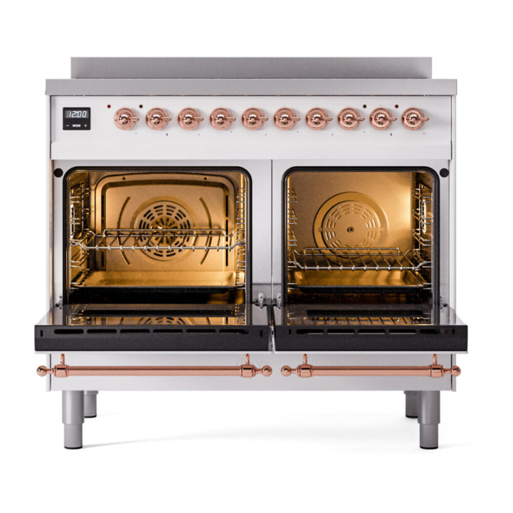 ILVE UPDI406NMPWHP Nostalgie II 40" Induction Range, oven doors opened