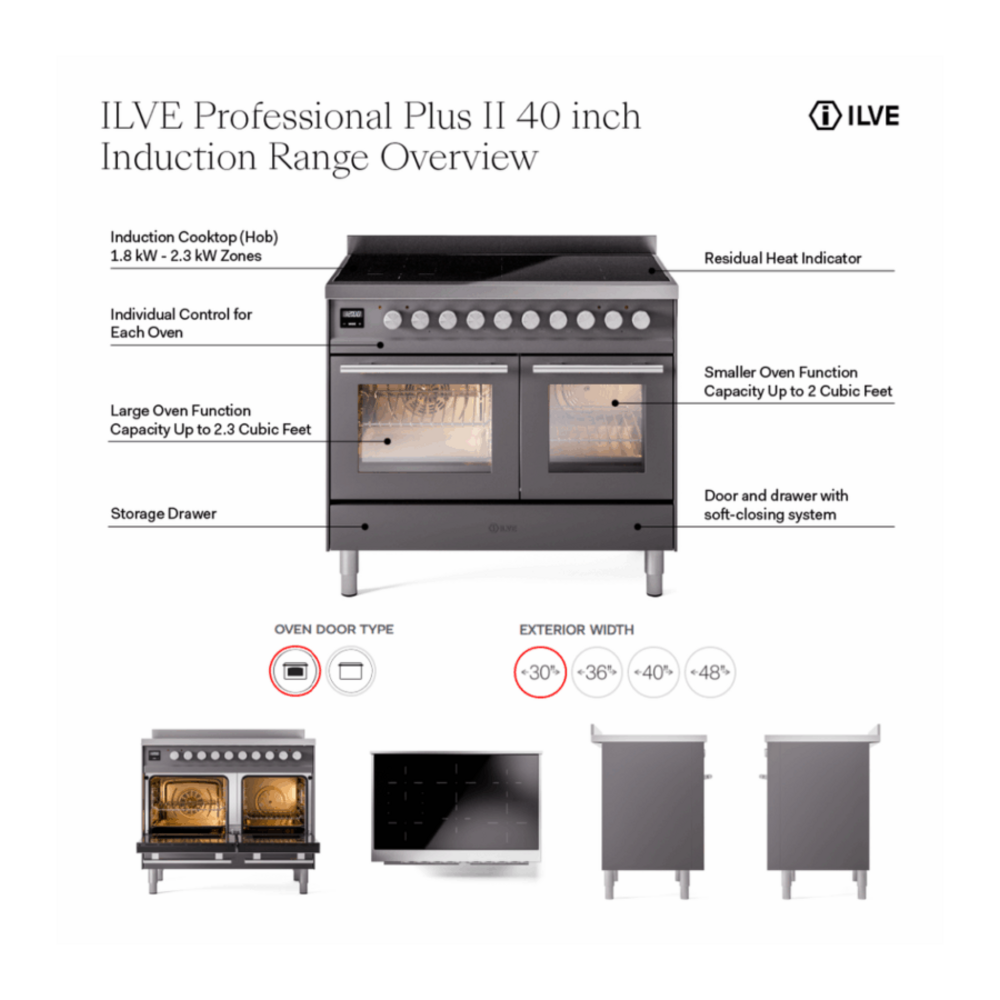 ILVE UPDI406QMPWH Professional Plus II 40 inch Induction Range