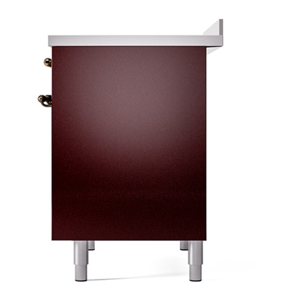ILVE UPDI406QNMPBUB Nostalgie II 40 inch Induction Range with 6 Elements (Solid Door, Burgundy, Burnished) 8 ILVE_UPDI406QNMPBUB_right_side