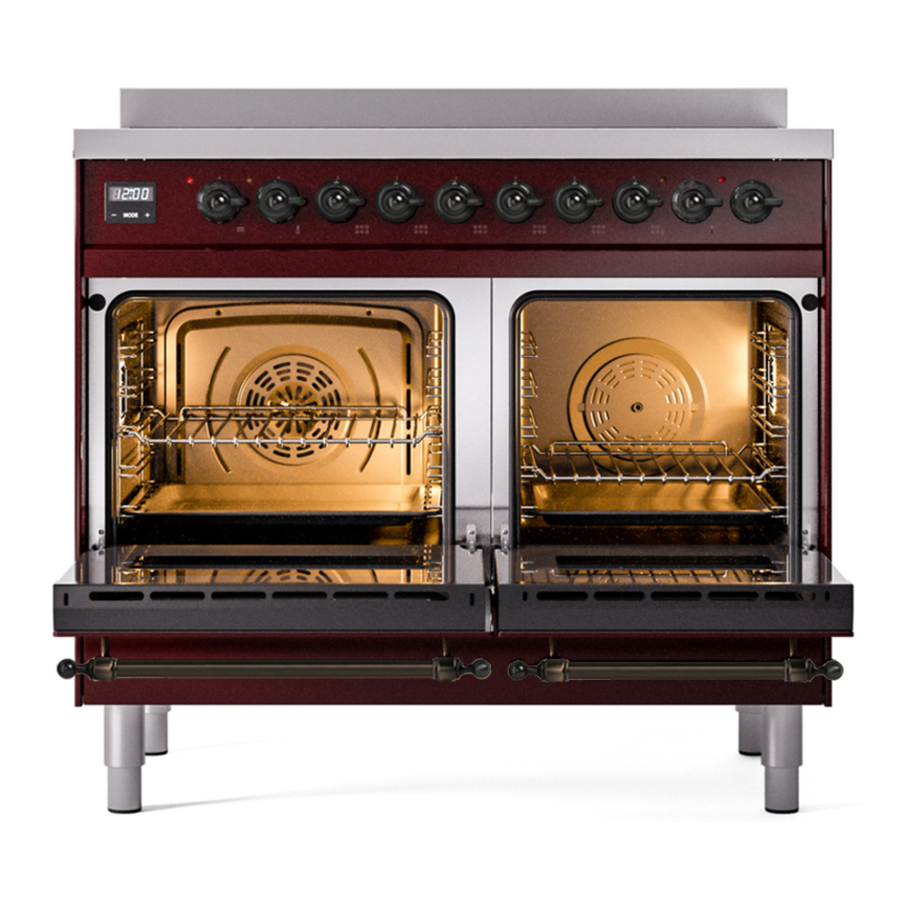 ILVE UPDI406QNMPBUB Nostalgie II 40 inch Induction Range with 6 Elements (Solid Door, Burgundy, Burnished) 5 ILVE UPDI406NMP Nostalgie II 40 inch Induction Range with 6 Elements