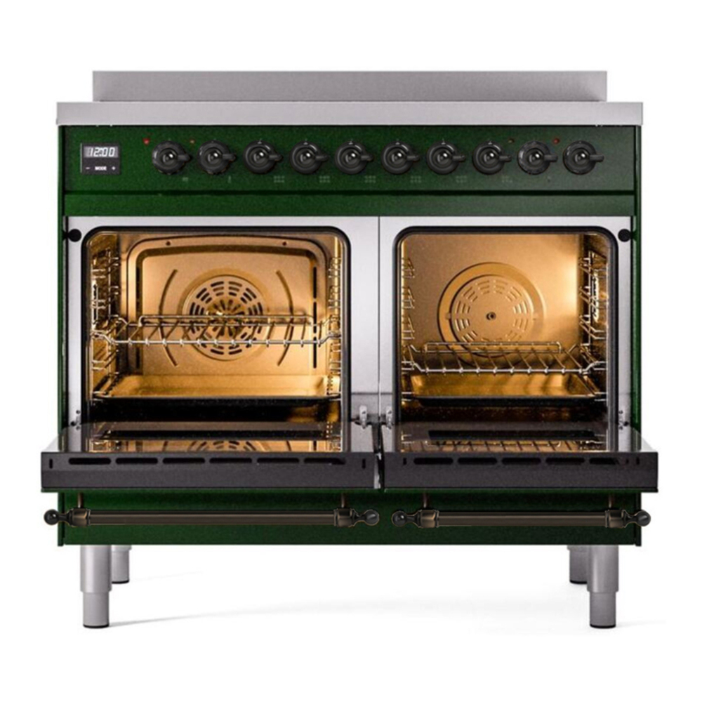 ILVE UPDI406QNMPEGB Nostalgie II 40 inch Induction Range with 6 Elements (Solid Door, Emerald Green, Burnished) 5 ILVE UPDI406NMP Nostalgie II 40 inch Induction Range with 6 Elements