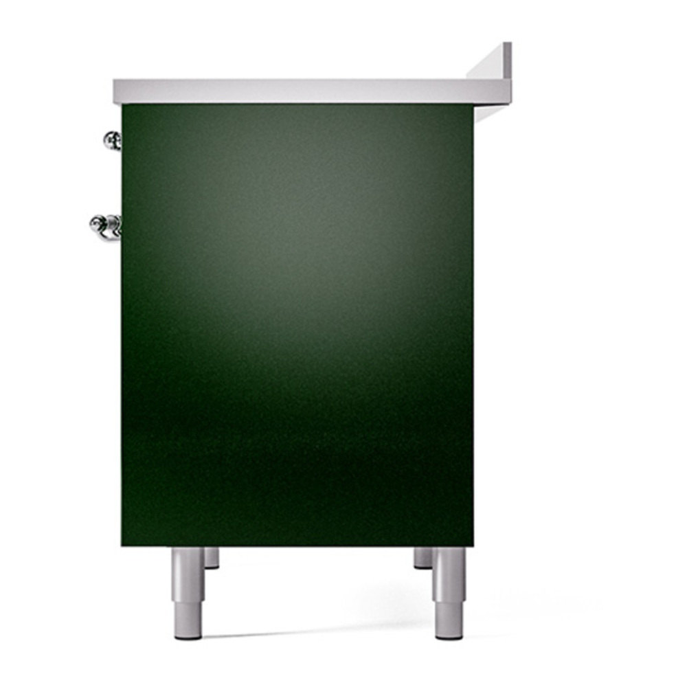ILVE UPDI406QNMPEGC Nostalgie II 40 inch Induction Range with 6 Elements (Solid Door, Emerald Green, Chrome) 8 ILVE_UPDI406QNMPEGC_right_side