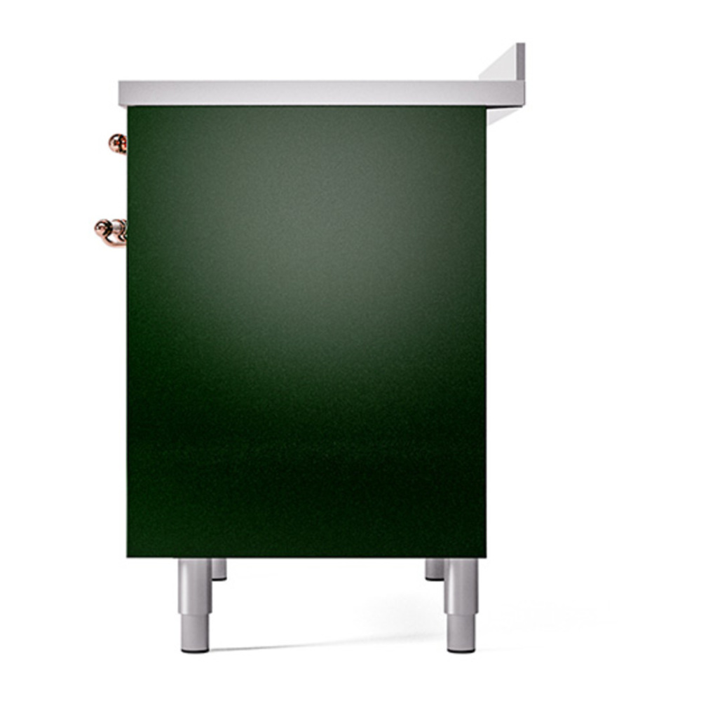 ILVE UPDI406QNMPEGP Nostalgie II 40 inch Induction Range with 6 Elements (Solid Door, Emerald Green, Copper) 8 ILVE_UPDI406QNMPEGP_right_side