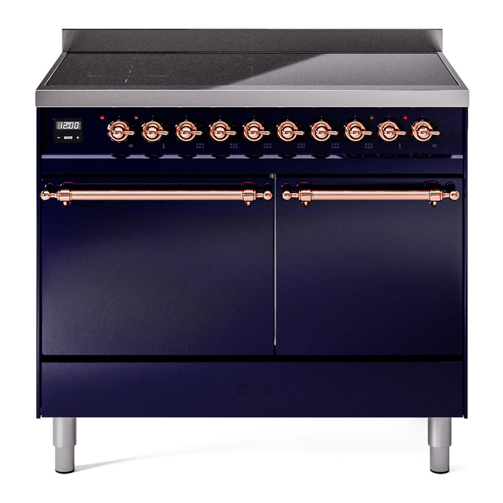 ILVE UPDI406QNMPMBP Nostalgie II 40 inch Induction Range with 6 Elements (Solid Door, Midnight Blue, Copper) 1 UPDI406QNMPMBP