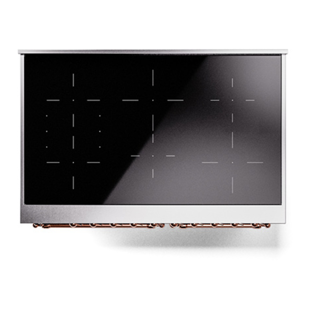 ILVE UPDI406QNMPMBP Nostalgie II 40 inch Induction Range with 6 Elements (Solid Door, Midnight Blue, Copper) 6 ILVE_UPDI406QNMPMBP_top_view