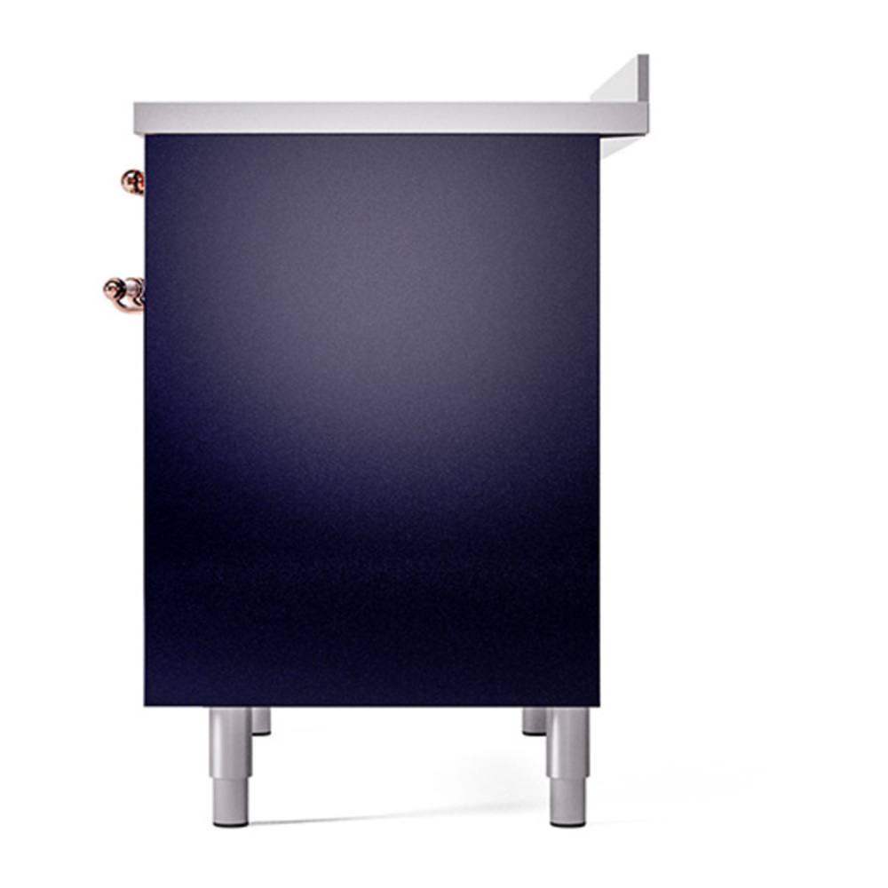 ILVE UPDI406QNMPMBP Nostalgie II 40 inch Induction Range with 6 Elements (Solid Door, Midnight Blue, Copper) 8 ILVE_UPDI406QNMPMBP_right_side