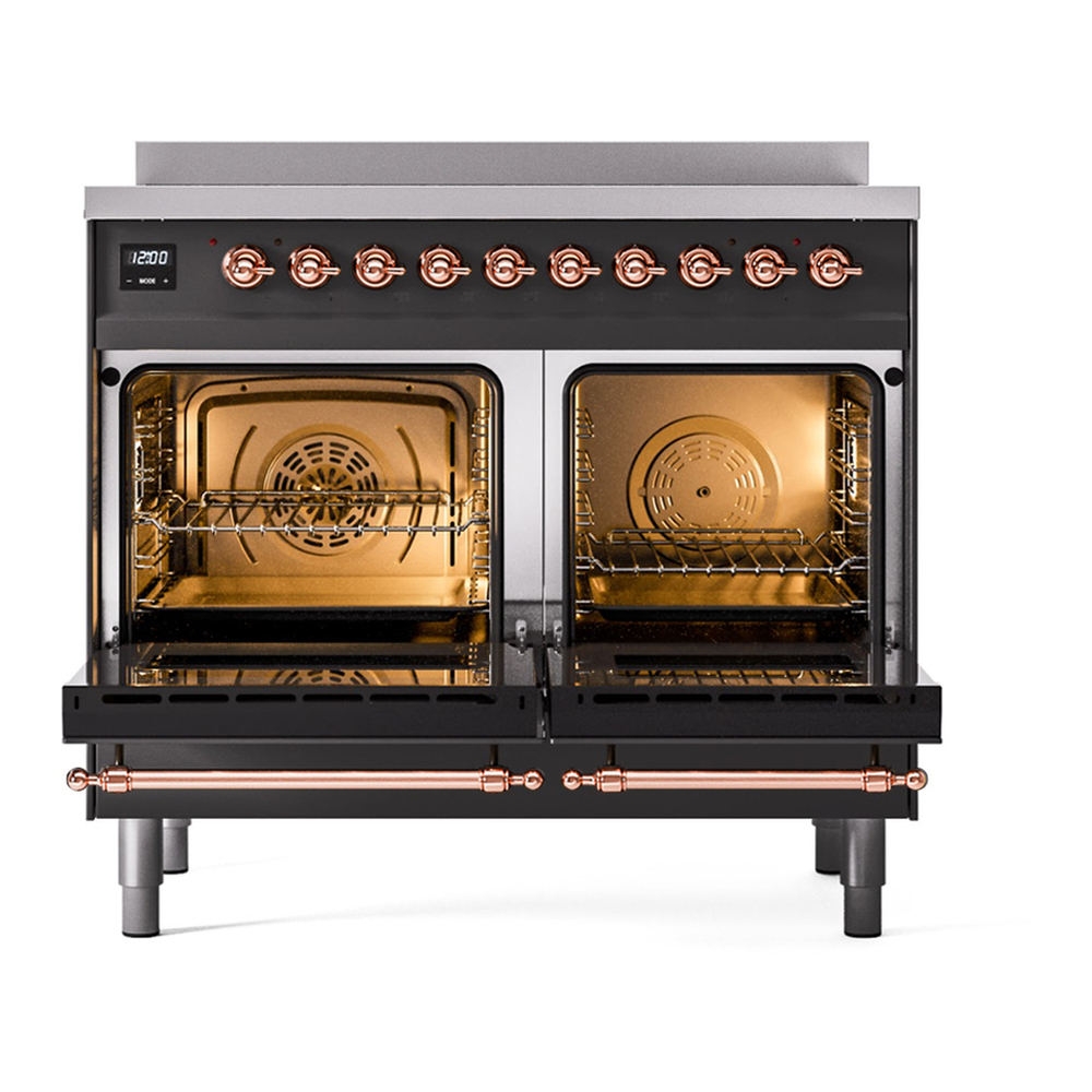 ILVE UPDI406QNMPMGP Nostalgie II 40 inch Induction Range with 6 Elements (Solid Door, Graphite Matte, Copper) 5 ILVE UPDI406NMP Nostalgie II 40 inch Induction Range with 6 Elements