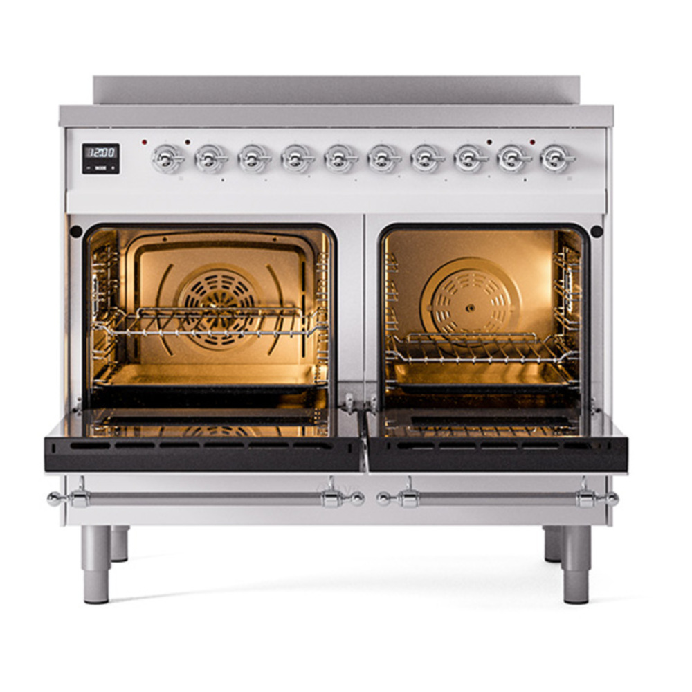 ILVE UPDI406QNMPRAC Nostalgie II 40 inch Induction Range with 6 Elements (Solid Door, RAL, Chrome) 5 ILVE_UPDI406QNMPRAC_oven_door_opened