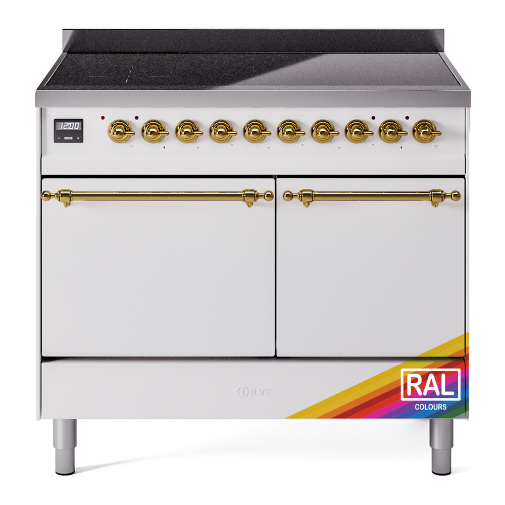 ILVE UPDI406QNMPRAG Nostalgie II 40 inch Induction Range with 6 Elements (Solid Door, RAL, Brass) 1 UPDI406QNMPRAG