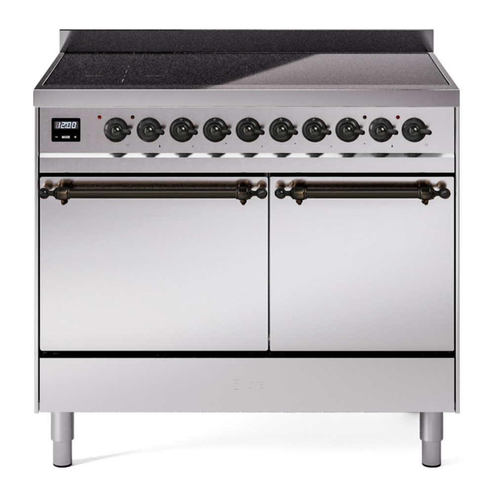 ILVE UPDI406QNMPSSB Nostalgie II 40 inch Induction Range with 6 Elements (Solid Door, Stainless Steel, Burnished) 1 UPDI406QNMPSSB