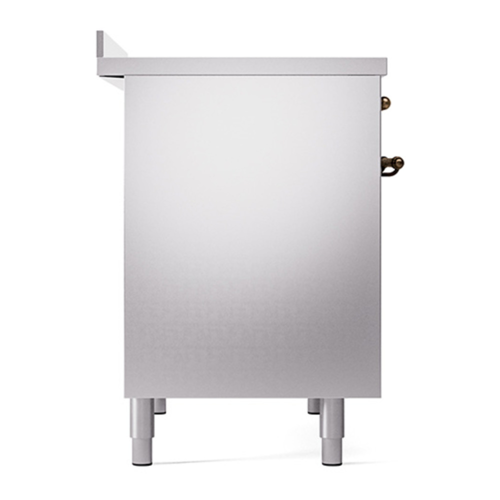 ILVE UPDI406QNMPSSB Nostalgie II 40 inch Induction Range with 6 Elements (Solid Door, Stainless Steel, Burnished) 7 ILVE_UPDI406QNMPSSB_left_side