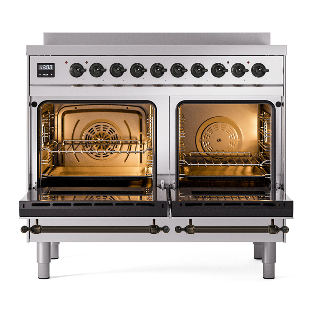 ILVE UPDI406QNMPSSB Nostalgie II 40 inch Induction Range with 6 Elements (Solid Door, Stainless Steel, Burnished) 5 ILVE UPDI406NMP Nostalgie II 40 inch Induction Range with 6 Elements