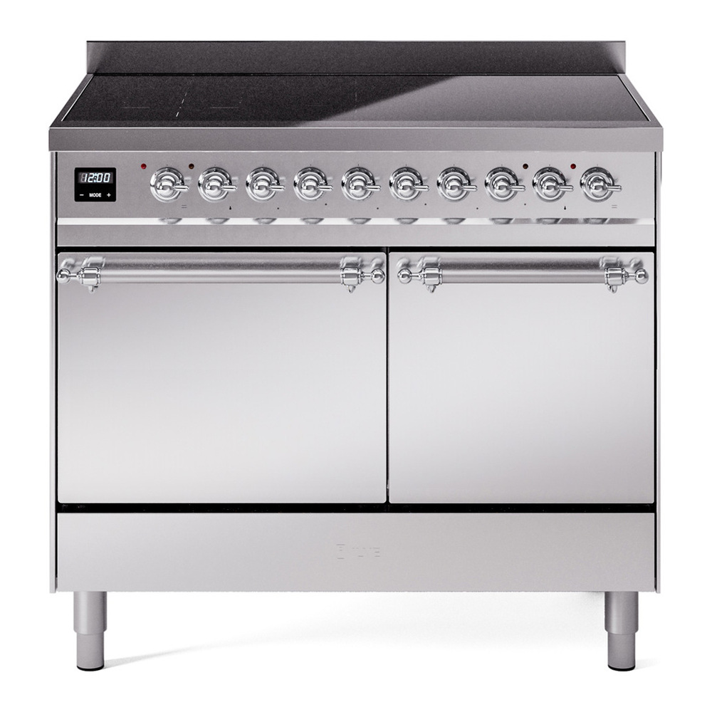 ILVE UPDI406QNMPSSC Nostalgie II 40 inch Induction Range with 6 Elements (Solid Door, Stainless Steel, Chrome) 1 UPDI406QNMPSSC