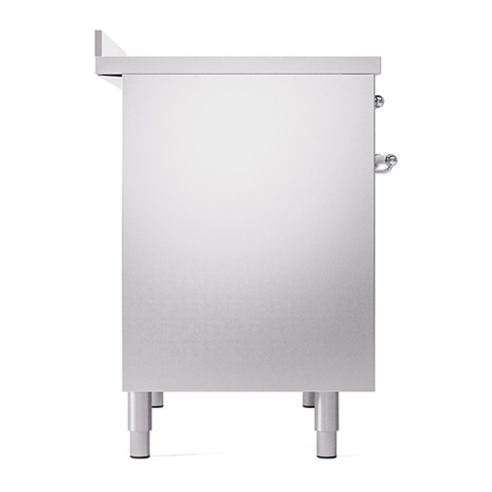 ILVE UPDI406QNMPSSC Nostalgie II 40 inch Induction Range with 6 Elements (Solid Door, Stainless Steel, Chrome) 7 ILVE_UPDI406QNMPSSC_left_side
