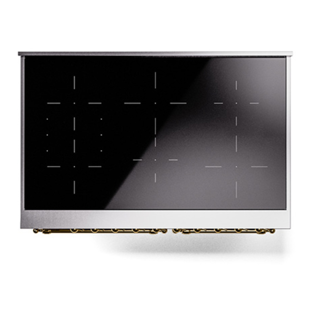 ILVE UPDI406QNMPSSG Nostalgie II 40 inch Induction Range with 6 Elements (Solid Door, Stainless Steel, Brass) 6 ILVE_UPDI406QNMPSSG_top_view