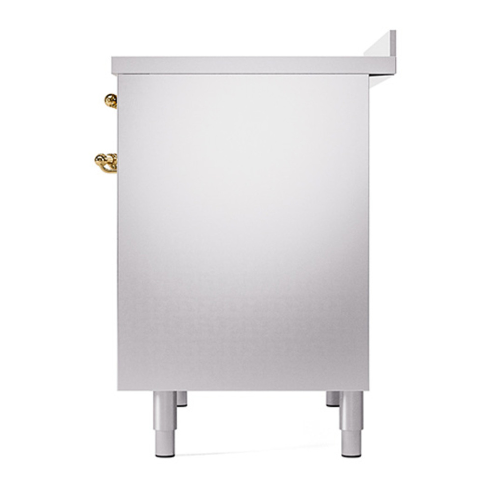 ILVE UPDI406QNMPSSG Nostalgie II 40 inch Induction Range with 6 Elements (Solid Door, Stainless Steel, Brass) 8 ILVE_UPDI406QNMPSSG_right_side