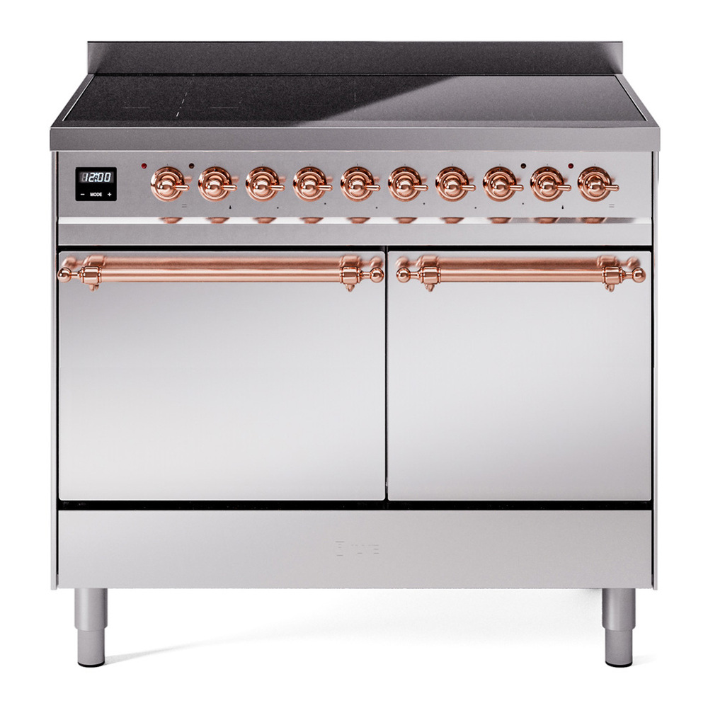 ILVE UPDI406QNMPSSP Nostalgie II 40 inch Induction Range with 6 Elements (Solid Door, Stainless Steel, Copper) 1 UPDI406QNMPSSP