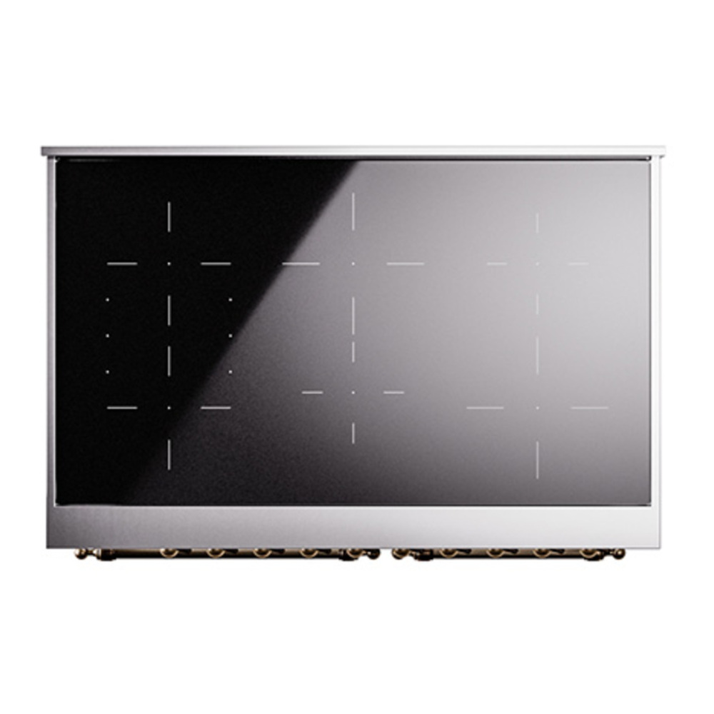 ILVE UPDI406QNMPWHB Nostalgie II 40 inch Induction Range with 6 Elements (Solid Door, White, Burnished) 6 ILVE_UPDI406QNMPWHB_top_view