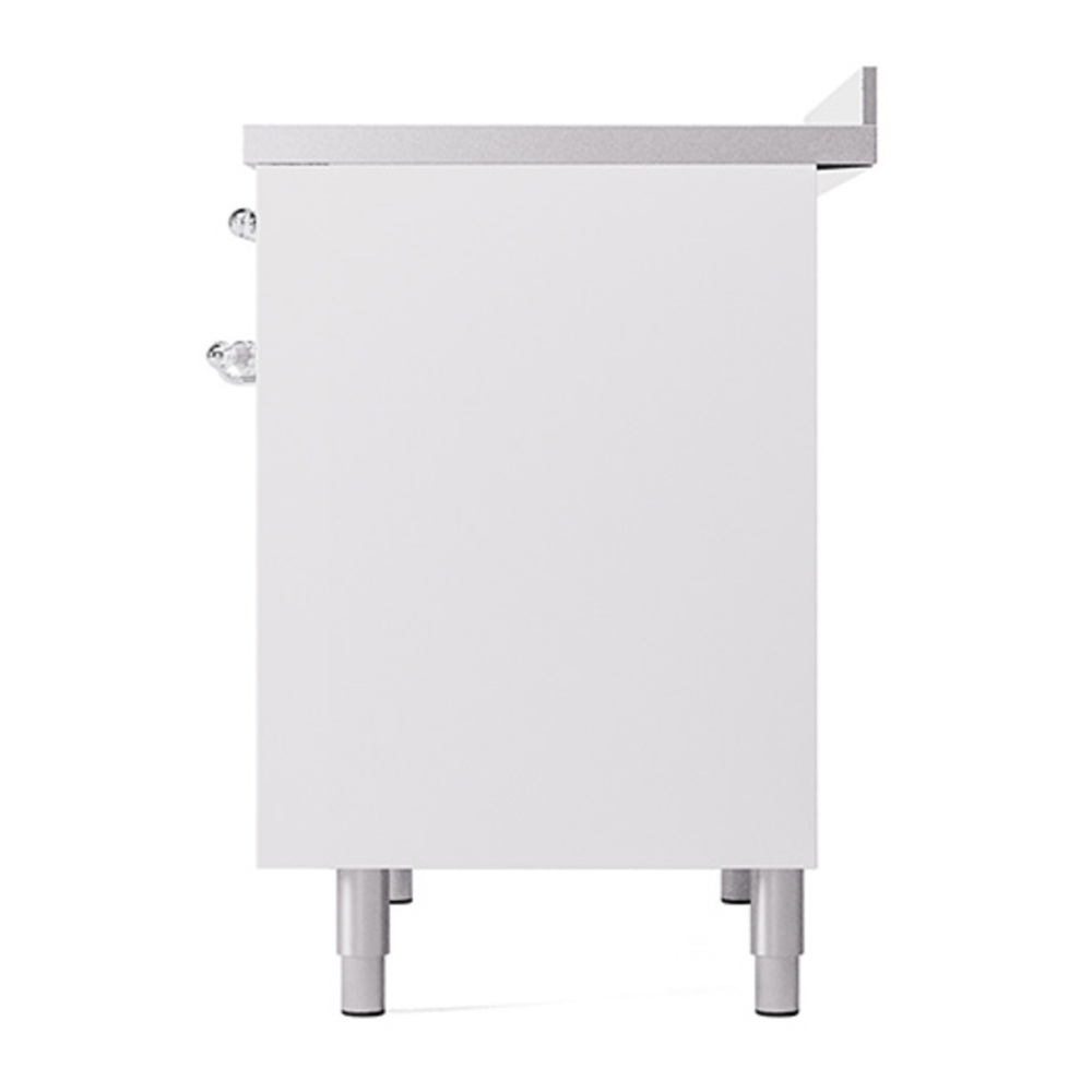 ILVE UPDI406QNMPWHC Nostalgie II 40 inch Induction Range with 6 Elements (Solid Door, White, Chrome) 5 ILVE_UPDI406QNMPWHC_right_side