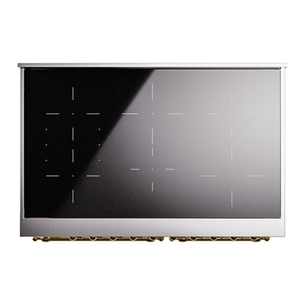 ILVE UPDI406QNMPWHG Nostalgie II 40 inch Induction Range with 6 Elements (Solid Door, White, Brass) 6 ILVE_UPDI406QNMPWHG_top_view