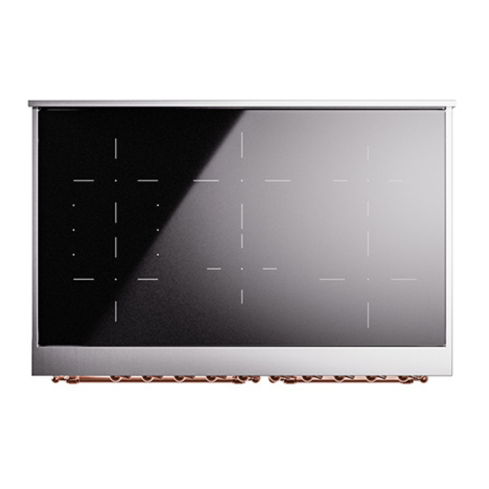 ILVE UPDI406QNMPWHP Nostalgie II 40 inch Induction Range with 6 Elements (Solid Door, White, Copper) 6 ILVE_UPDI406QNMPWHP_top_view