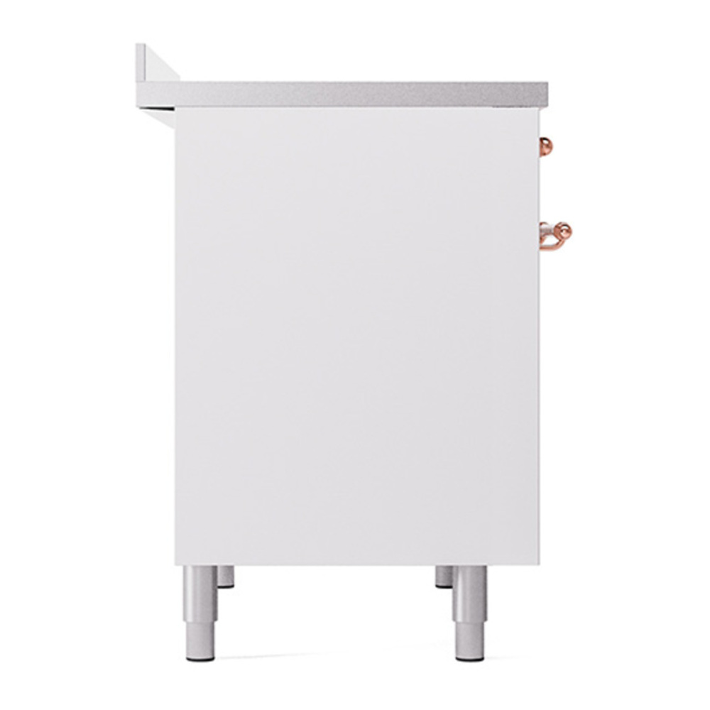 ILVE UPDI406QNMPWHP Nostalgie II 40 inch Induction Range with 6 Elements (Solid Door, White, Copper) 7 ILVE_UPDI406QNMPWHP_left_side