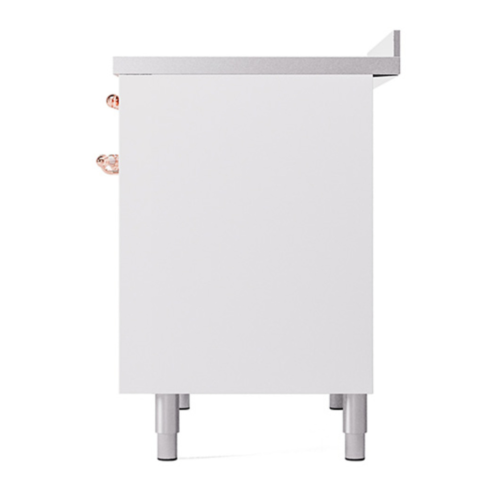 ILVE UPDI406QNMPWHP Nostalgie II 40 inch Induction Range with 6 Elements (Solid Door, White, Copper) 8 ILVE_UPDI406QNMPWHP_right_side