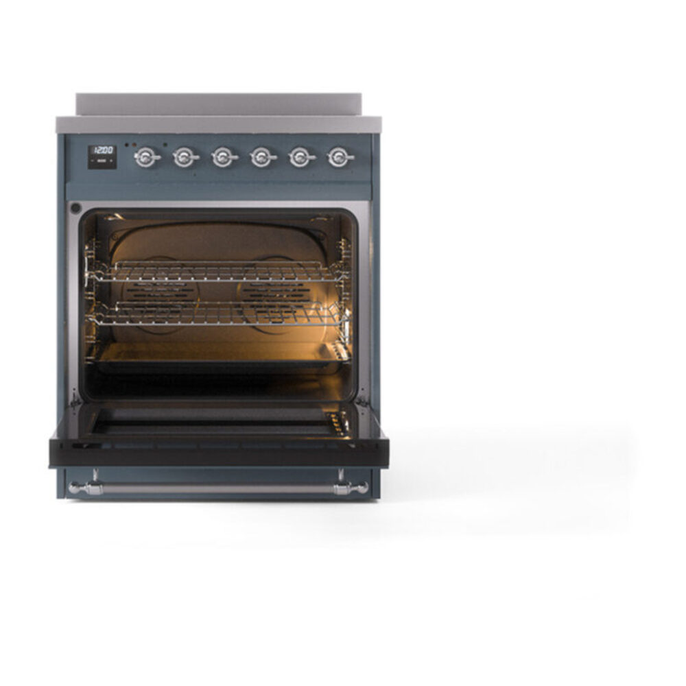 ILVE_UPI304NMPBGC_Nostalgie_II_30"_Dual_Fuel_Range_oven_door_opened