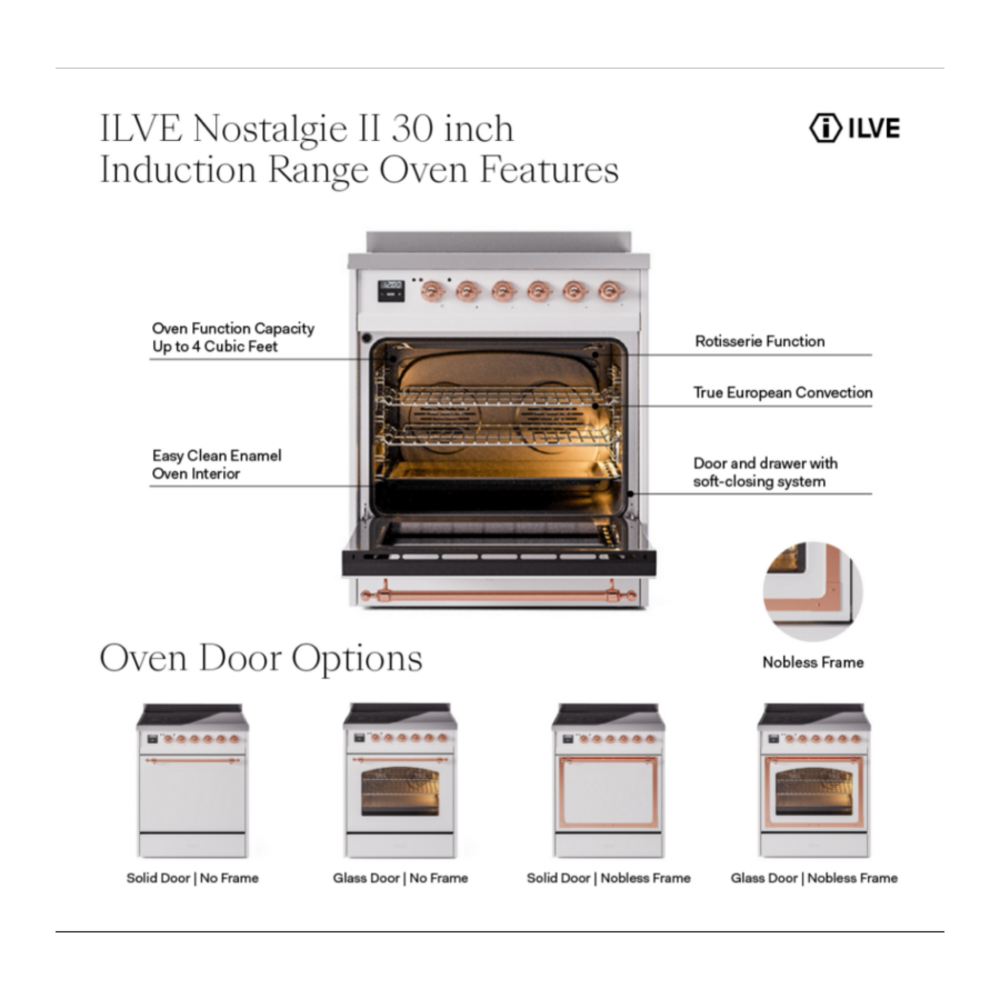 ILVE UPI304NMP Nostalgie II 30 inch Induction Range with 4 Elements