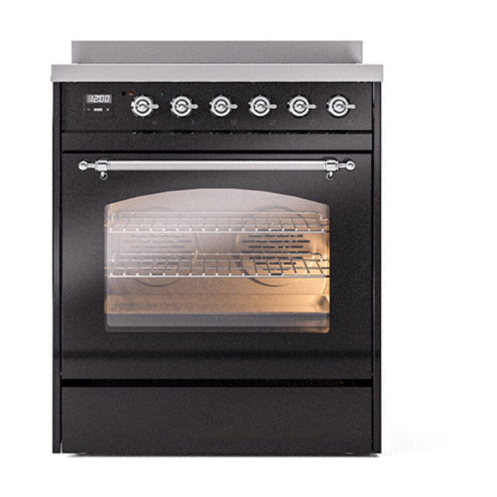 ILVE_UPI304NMPBKC_Nostalgie_II_30"_Dual_Fuel_Range_front_view