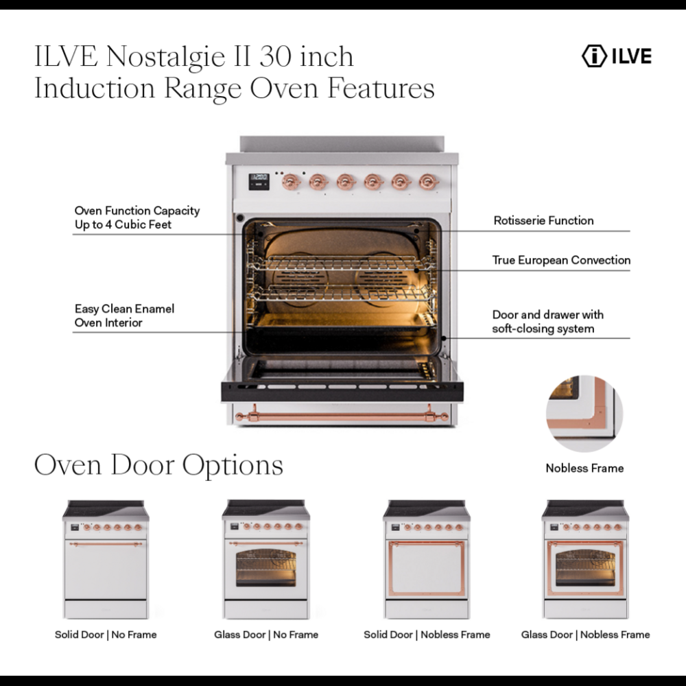 ILVE UPI304NMP Nostalgie II 30 inch Induction Range with 4 Elements