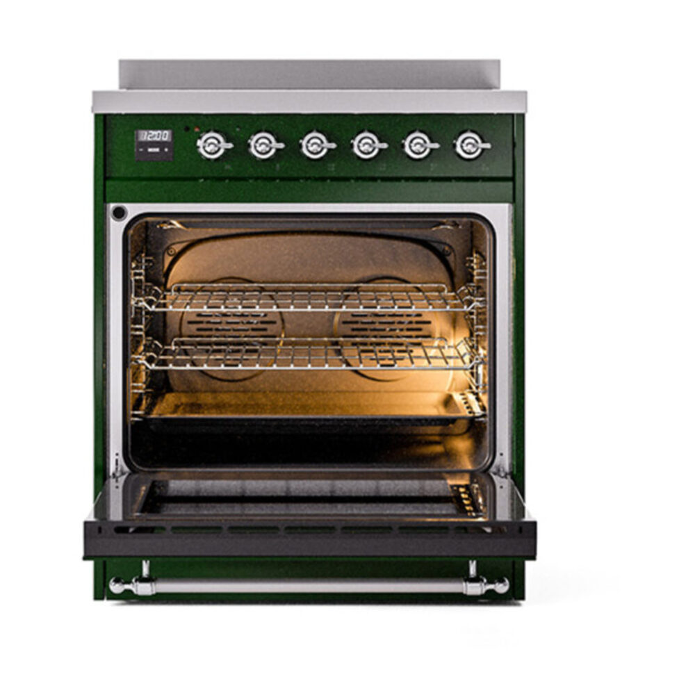 ILVE_UPI304NMPEGC_Nostalgie_II_30"_Dual_Fuel_Range_oven_door_opened