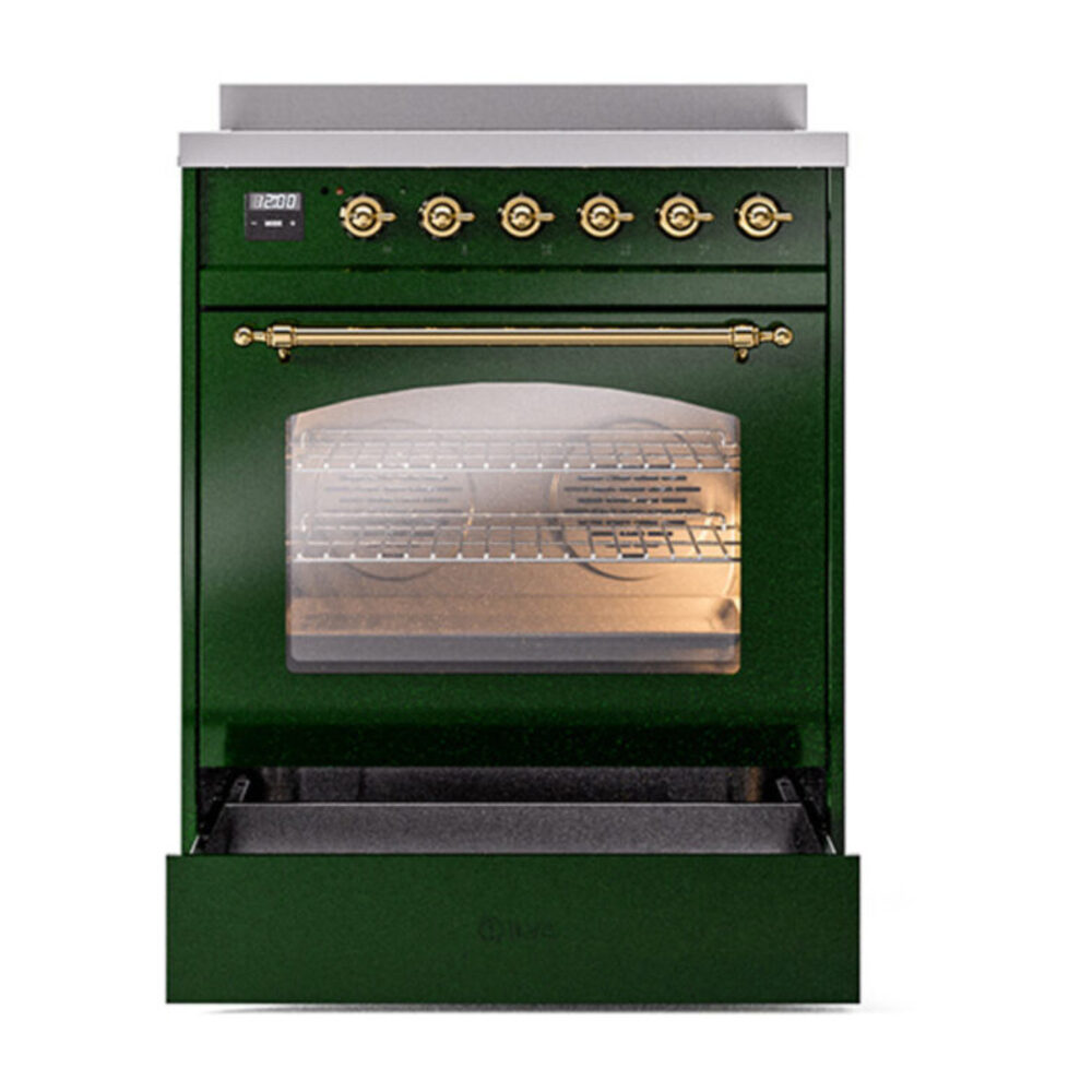ILVE_UPI304NMPEGG_Nostalgie_II_30"_Dual_Fuel_Range_drawer_opened