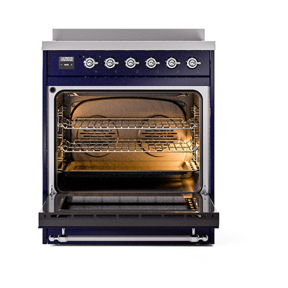 ILVE_UPI304NMPMBC_Nostalgie_II_30"_Dual_Fuel_Range_oven_door_opened