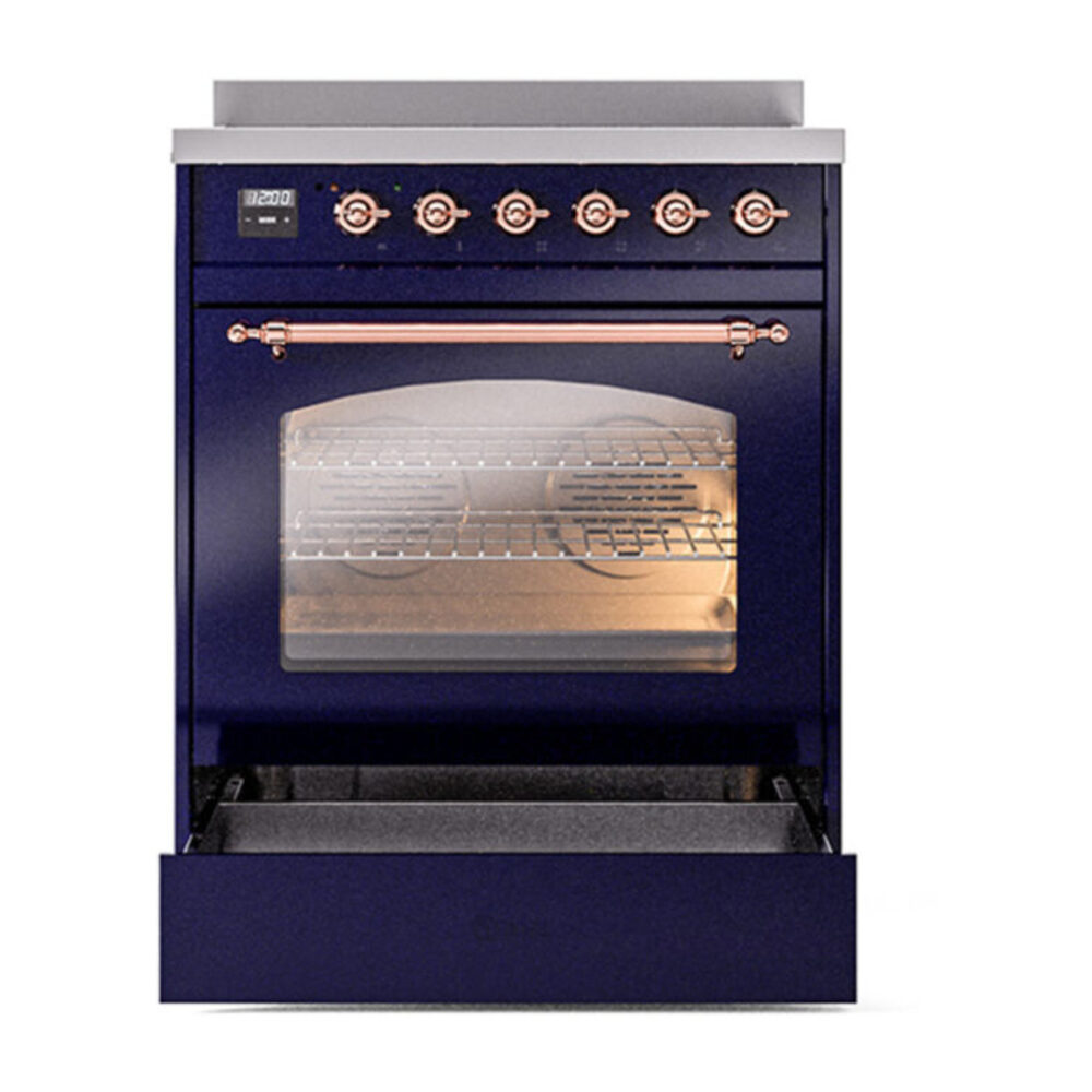 ILVE_UPI304NMPMBP_Nostalgie_II_30"_Dual_Fuel_Range_drawer_opened