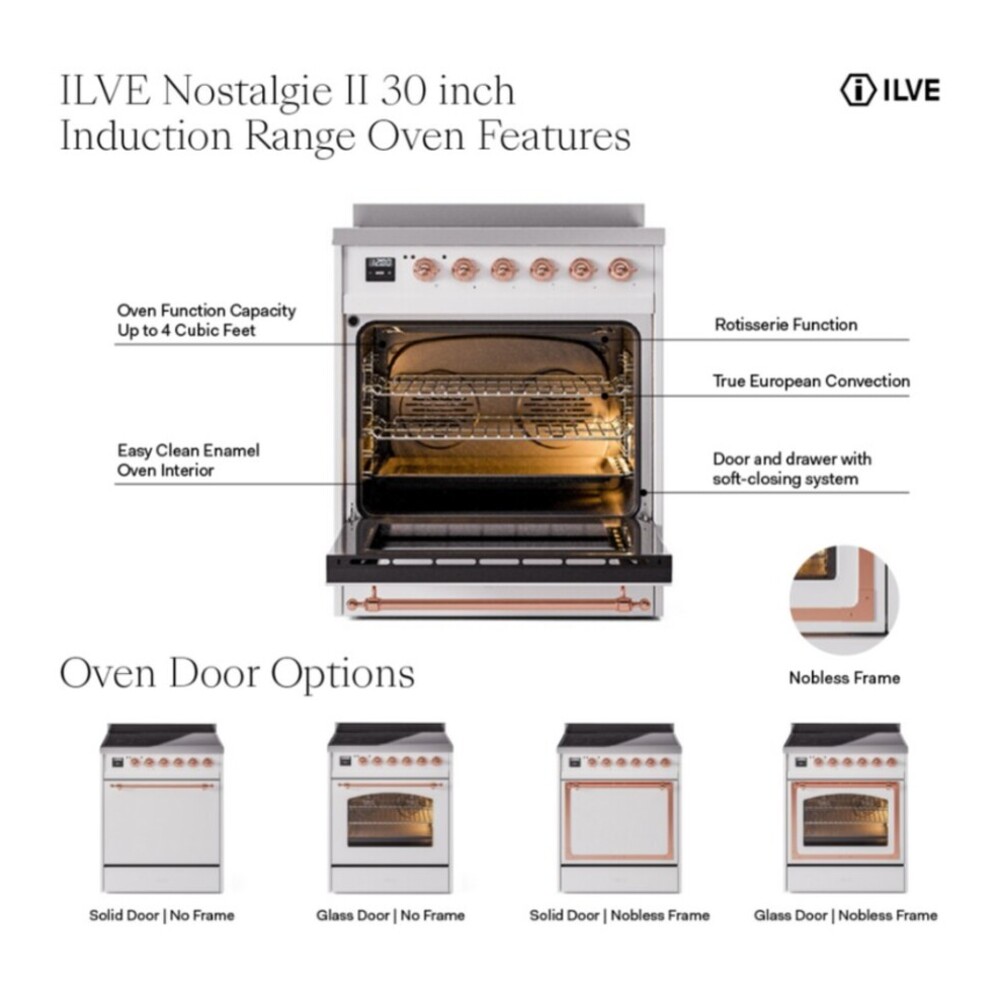 ILVE UPI304NMP Nostalgie II 30 inch Induction Range with 4 Elements
