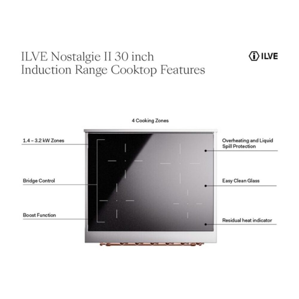 ILVE UPI304NMP Nostalgie II 30 inch Induction Range with 4 Elements