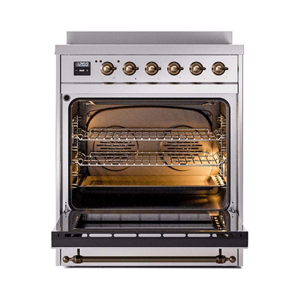 ILVE_UPI304NMPSSB_Nostalgie_II_30"_Dual_Fuel_Range_oven_door_opened