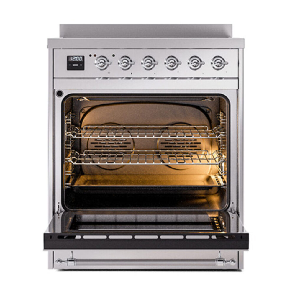 ILVE_UPI304NMPSSC_Nostalgie_II_30"_Dual_Fuel_Range_oven_door_opened