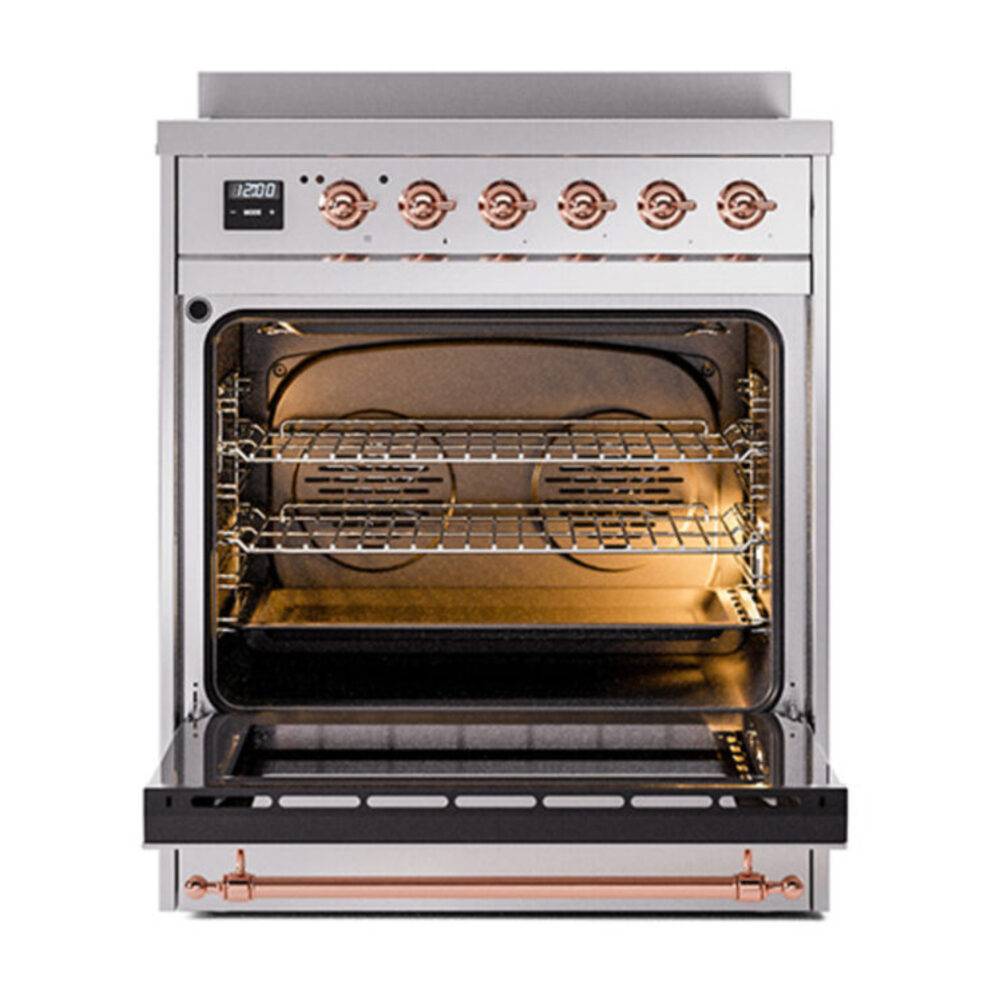 ILVE_UPI304NMPSSP_Nostalgie_II_30"_Dual_Fuel_Range_oven_door_opened