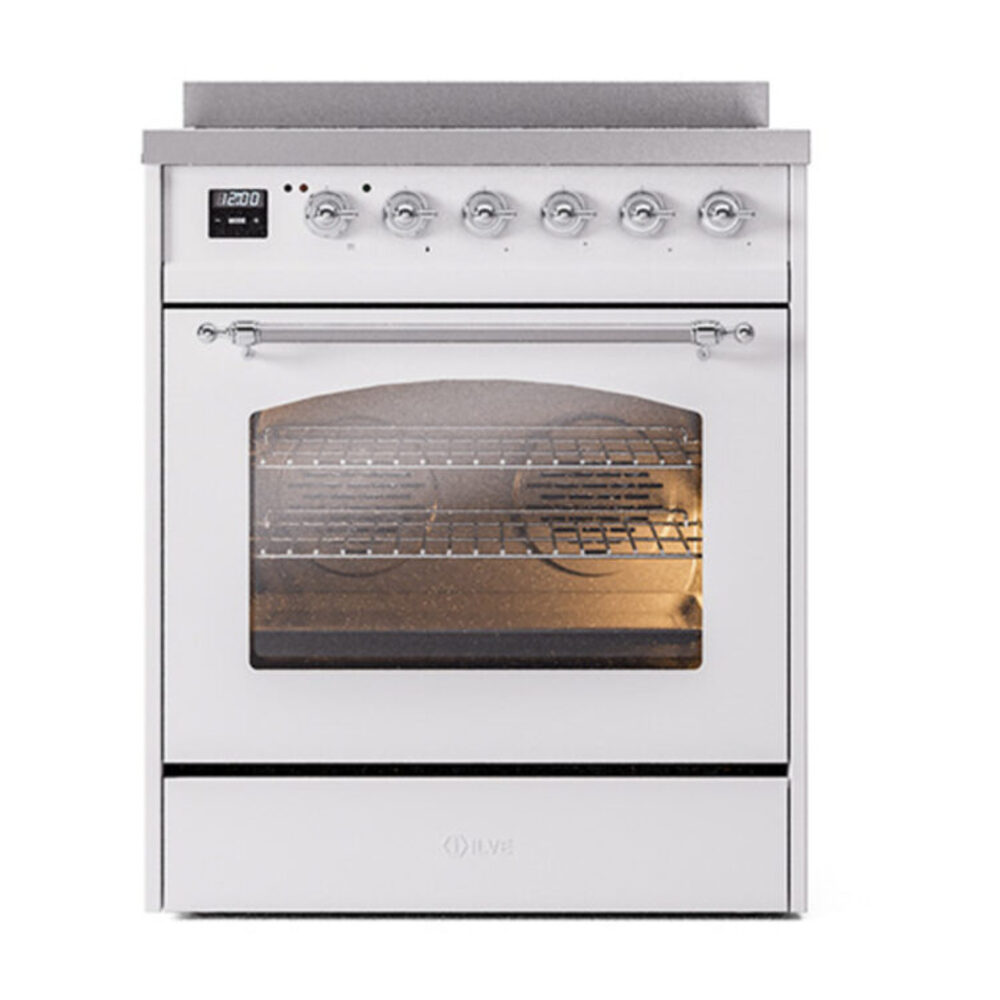 ILVE_UPI304NMPWHC_Nostalgie_II_30"_Dual_Fuel_Range_front_view
