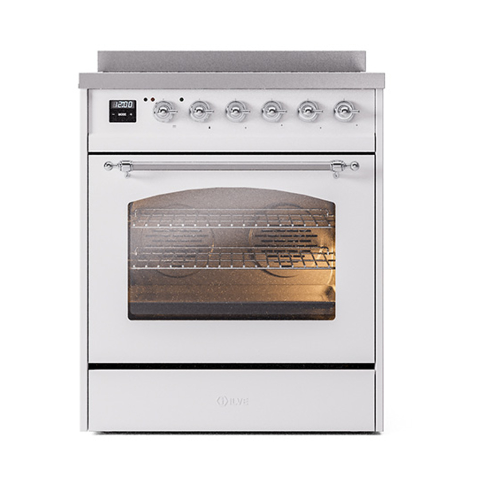 ILVE_UPI304NMPWHC_Nostalgie_II_30"_Dual_Fuel_Range_front_view