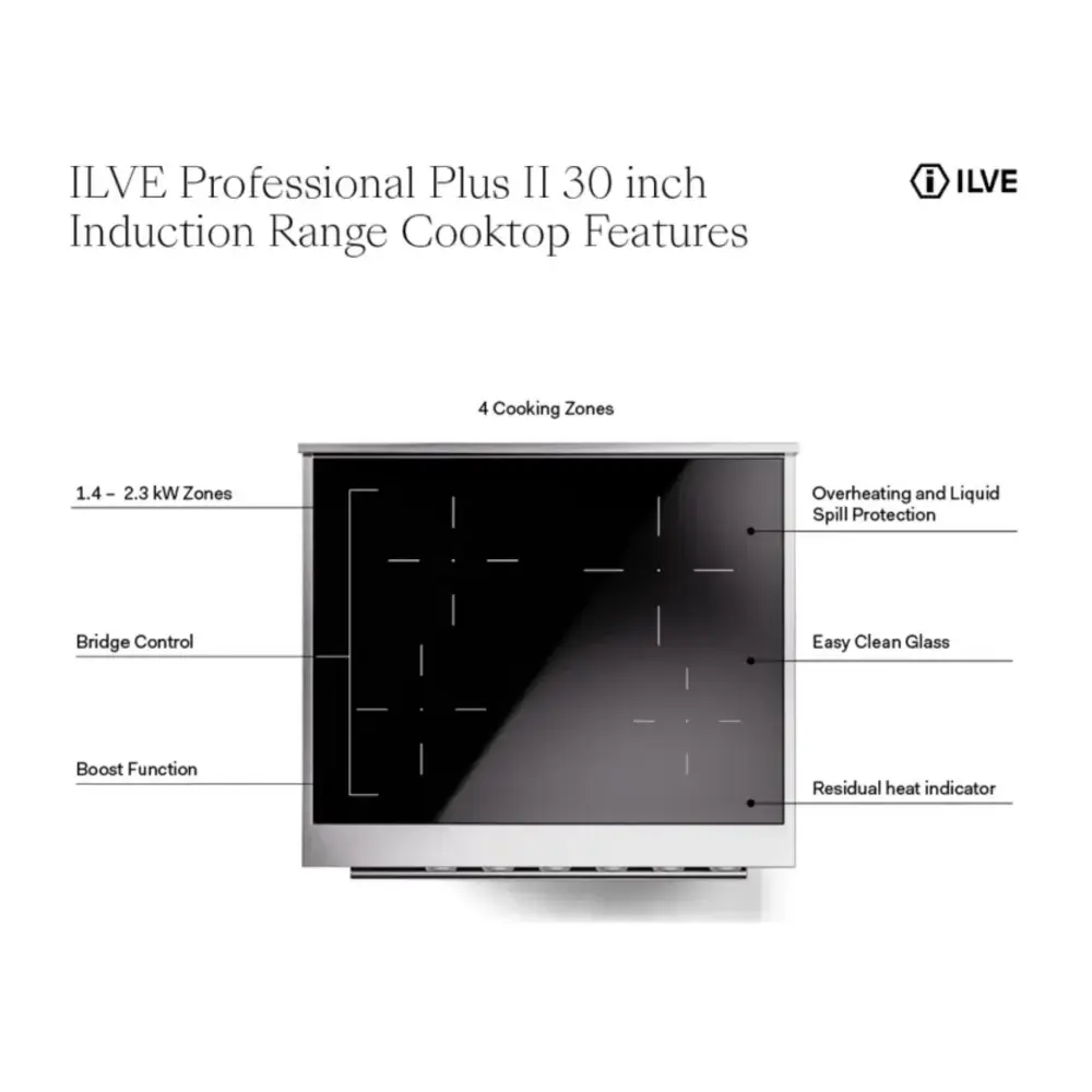 UPI304QMPWH - cooktop features