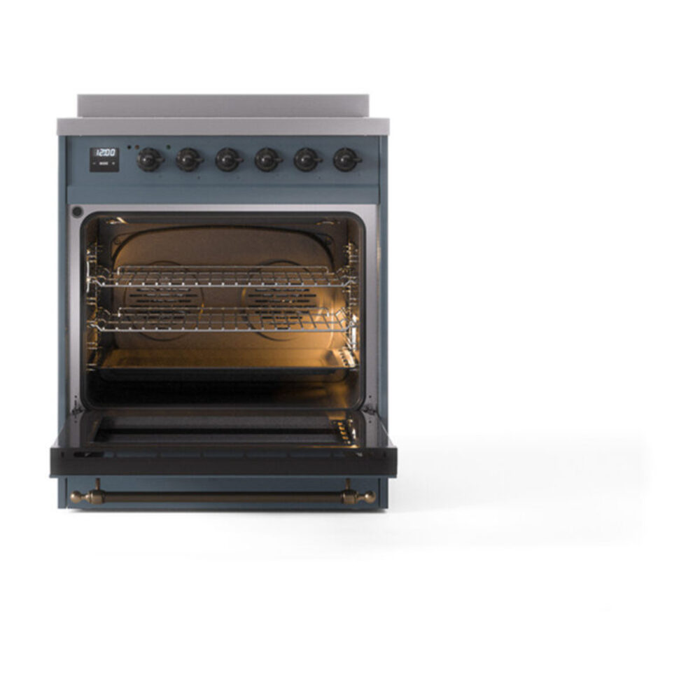 ILVE_UPI304QNMPBGB_Nostalgie_II_30"_Dual_Fuel_Range_oven_door_opened