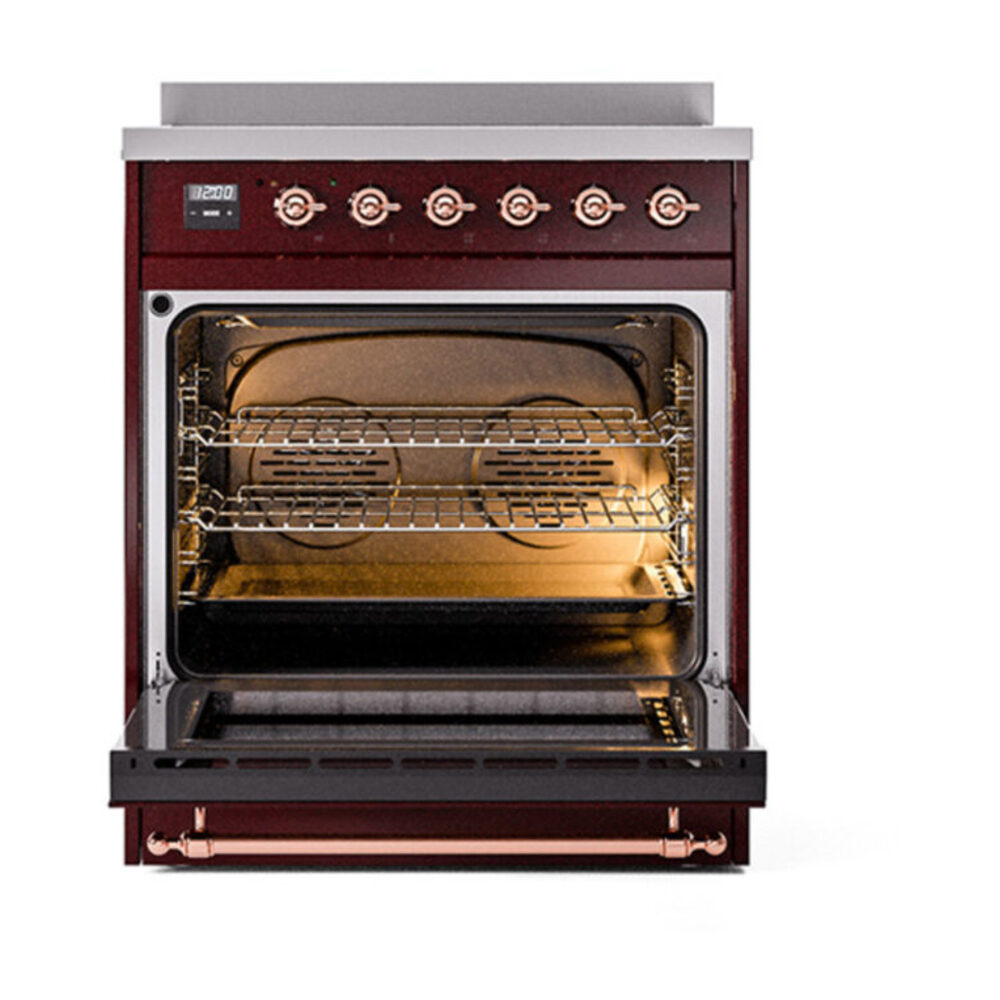 ILVE_UPI304QNMPBUP_Nostalgie_II_30"_Dual_Fuel_Range_oven_door_opened